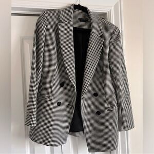 Alice + Olivia Black and White Checkered Blazer